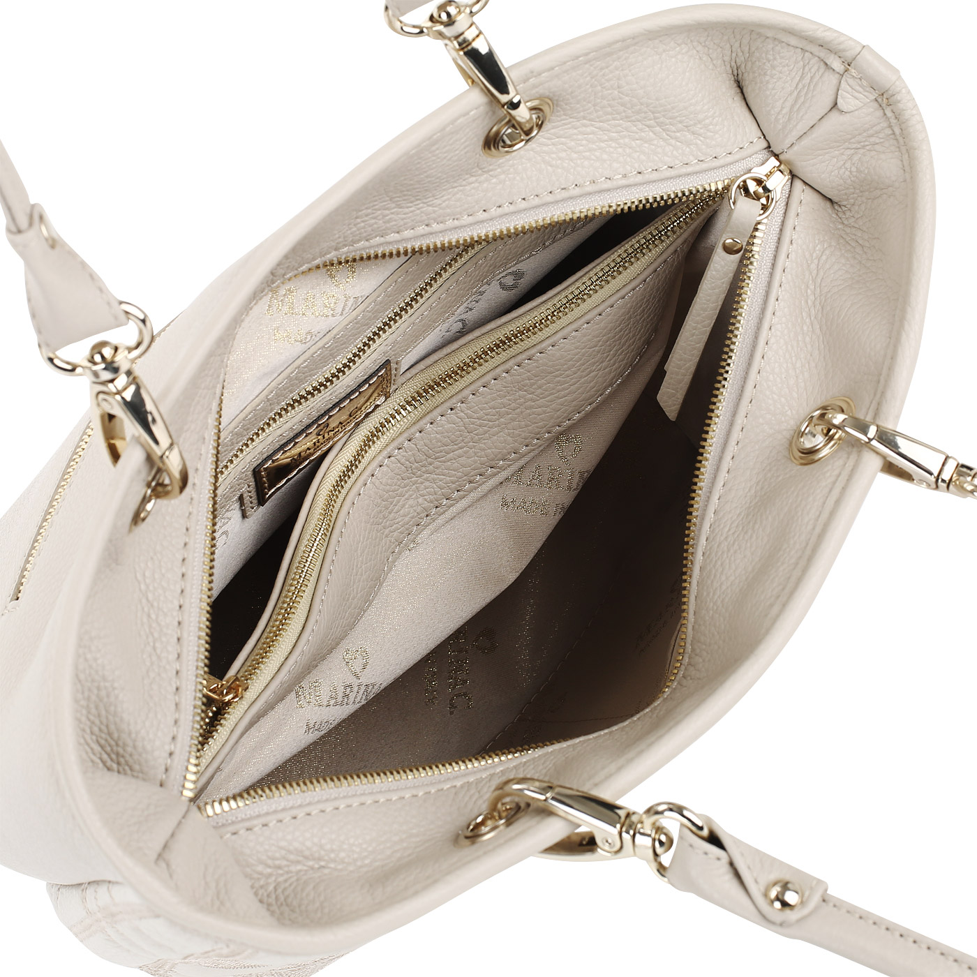 Кремовая сумка со съемными ручками Marina Creazioni 