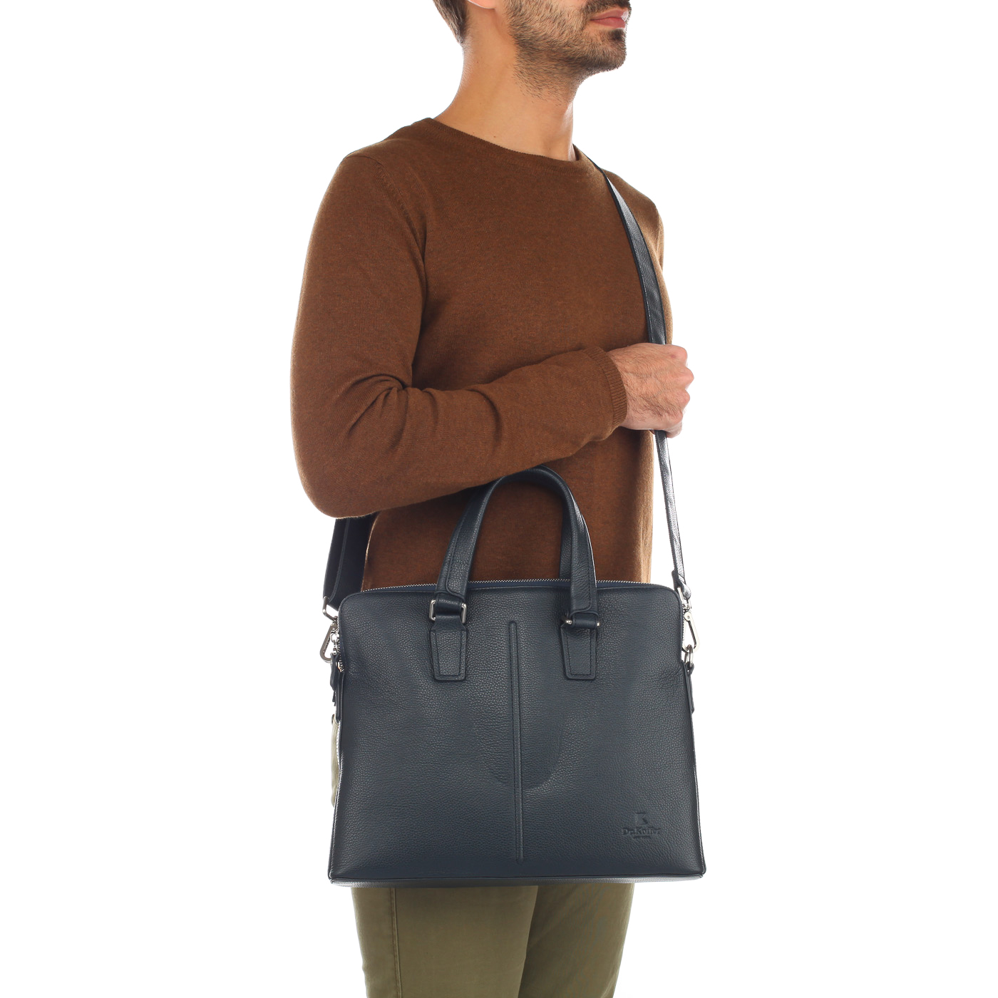 Мужская деловая сумка из натуральной кожи Dr. Koffer 