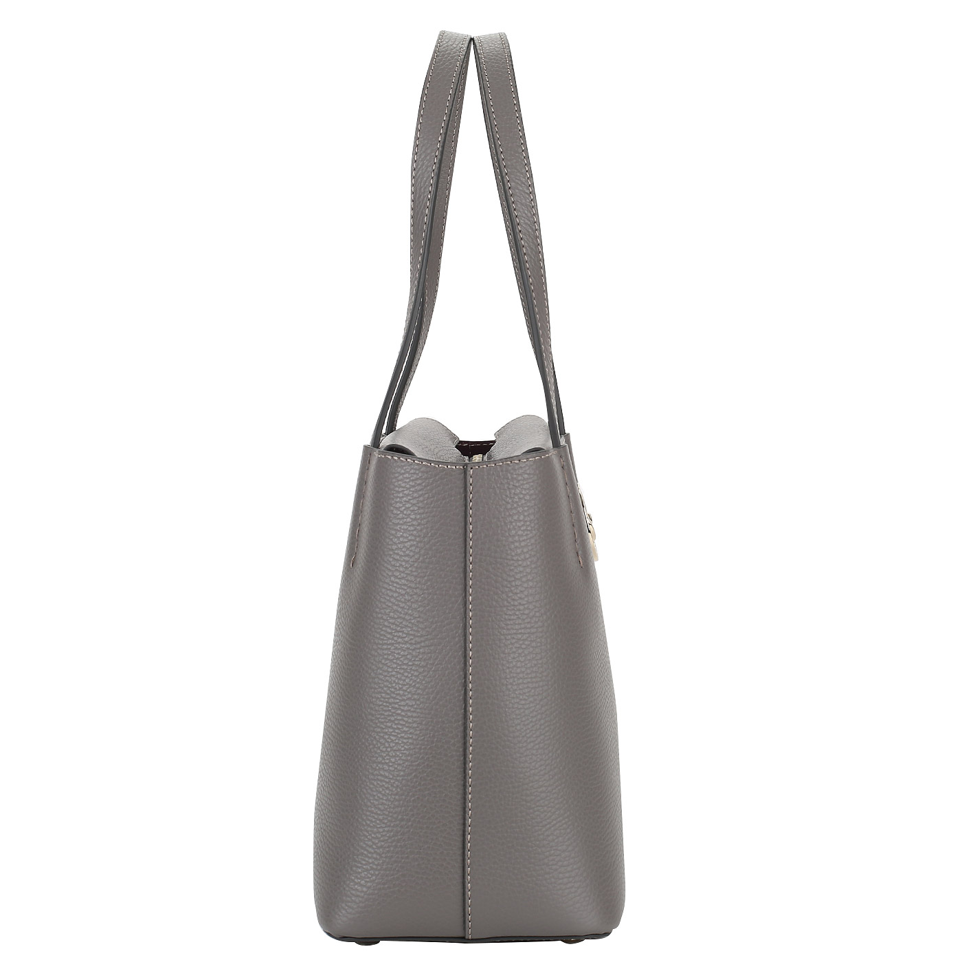 Серая кожаная сумка на молнии Gironacci 