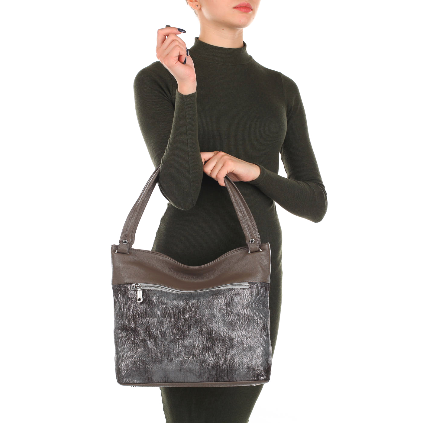 Женская сумка из натуральной кожи и замши Chatte 